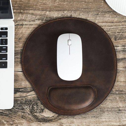 Genuine Leather Anti-slip Mouse Pad With Wrist Rest Laptop Computer Table Mat Gaming Mousepad - Image 3