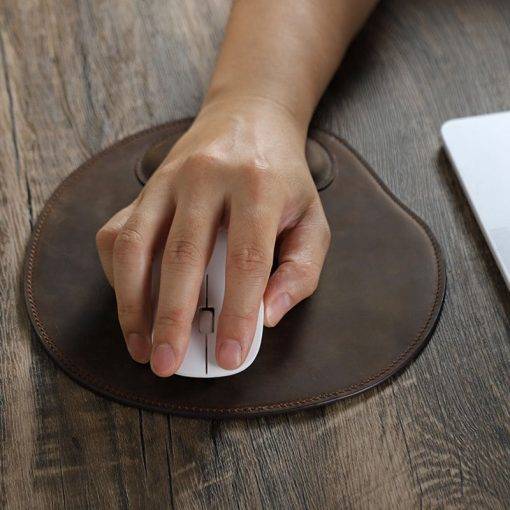 Genuine Leather Anti-slip Mouse Pad With Wrist Rest Laptop Computer Table Mat Gaming Mousepad - Image 4