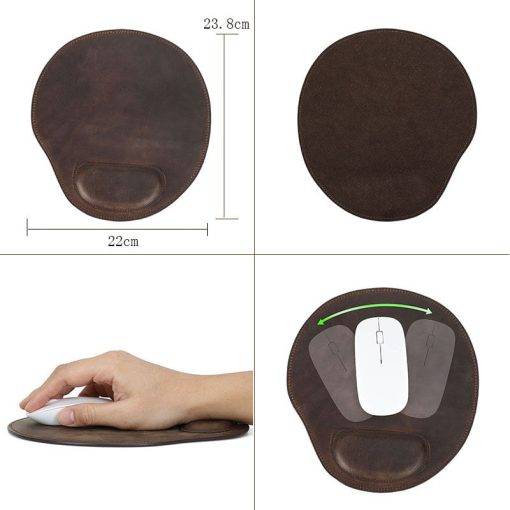 Genuine Leather Anti-slip Mouse Pad With Wrist Rest Laptop Computer Table Mat Gaming Mousepad - Image 6