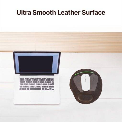 Genuine Leather Anti-slip Mouse Pad With Wrist Rest Laptop Computer Table Mat Gaming Mousepad - Image 9