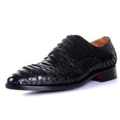 Genuine Python Skin Derby Shoes Snakeskin Men's Dress Shoes