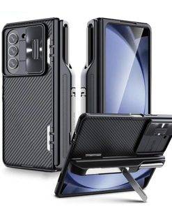 Samsung Galaxy Z Fold 5 Case with Pen Holder Heavy Duty Camera Lens Cover