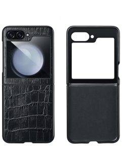 Crocodile Texture Samsung Galaxy Z Flip 5 Case Genuine Leather Phone Cover