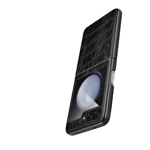 Crocodile Texture Samsung Galaxy Z Flip 5 Case Genuine Leather Phone Cover - Image 4