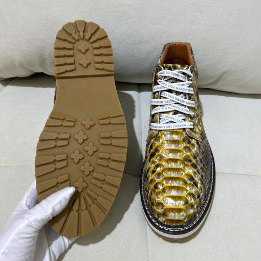 Genuine Snake Skin Boots Mens Fashion Python High-Top Shoes - Image 12