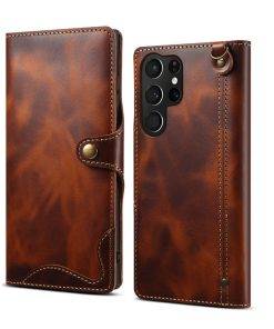 Samsung galaxy S24 S23 S22 Ultra Genuine Cow Leather Wallet Phone Case