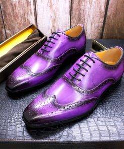Men's Dress Shoes Lace-up Brogues Oxford Formal Weeding Shoes