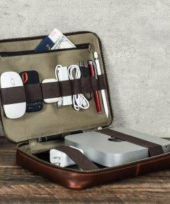 Genuine Leather Apple Mac Mini Storage Case Accessories Organizer Boxes