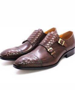 Men Loafer Dress Shoes Handcrafted Monk Strap Shoes