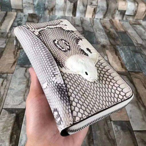 Genuine Snake Skin Wallet Python Zipper Clutch Bag Purse