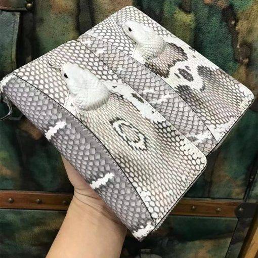 Genuine Snake Skin Wallet Python Zipper Clutch Bag Purse - Image 8