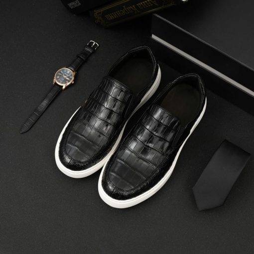 Men’s Alligator Loafers Driving Shoes Slip On Flats Boat Shoe - Image 9