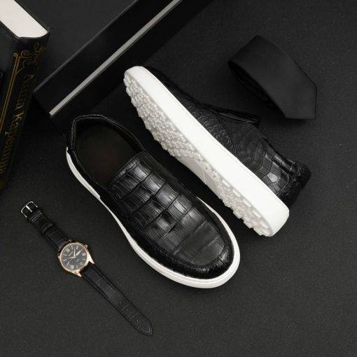 Men’s Alligator Loafers Driving Shoes Slip On Flats Boat Shoe - Image 10