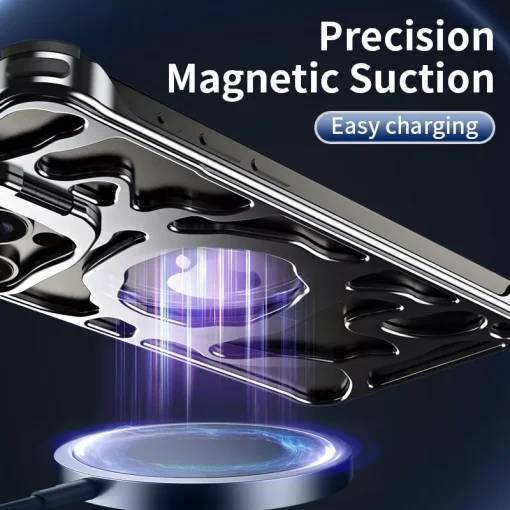 MagSafe Metal Alloy Air Cushion Kickstand Case iPhone 16 Pro Max Cover - Image 3