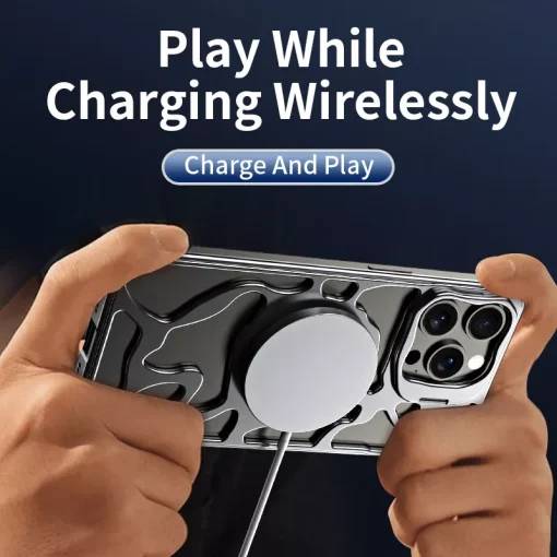 MagSafe Metal Alloy Air Cushion Kickstand Case iPhone 16 Pro Max Cover - Image 5