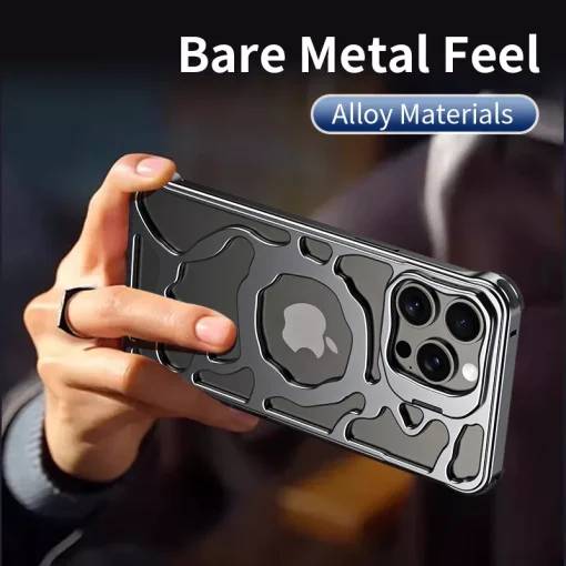 MagSafe Metal Alloy Air Cushion Kickstand Case iPhone 16 Pro Max Cover - Image 7
