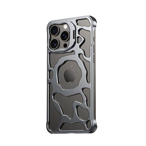 MagSafe Metal Alloy Air Cushion Kickstand Case iPhone 16 Pro Max Cover - Image 8