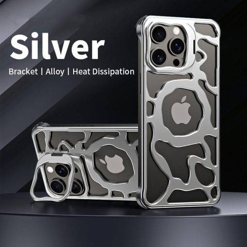 MagSafe Metal Alloy Air Cushion Kickstand Case iPhone 16 Pro Max Cover - Image 9