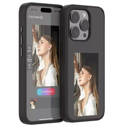 NFC Ink Screen Projection iPhone 16 Pro Max Case DIY Imaging Smart Case