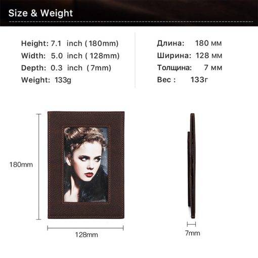 Genuine leather photo frame Vintage Picture Frame Classic Desktop Frame - Image 3