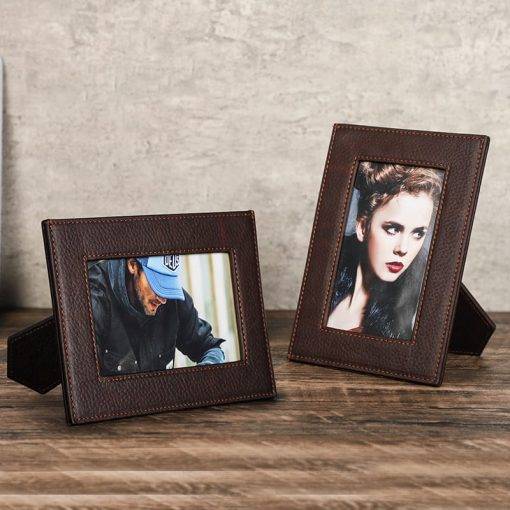 Genuine leather photo frame Vintage Picture Frame Classic Desktop Frame