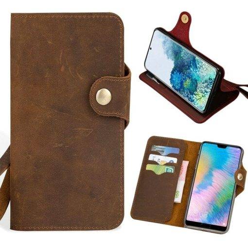 Genuine Leather Retro Wallet Phone Cover for iPhone 16 Pro Max - Image 11