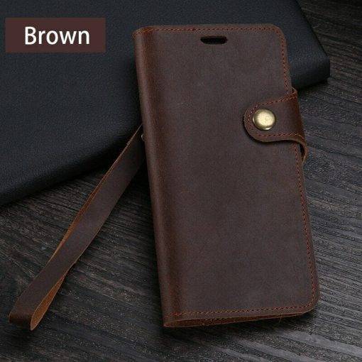 Genuine Leather Retro Wallet Phone Cover for iPhone 16 Pro Max - Image 9