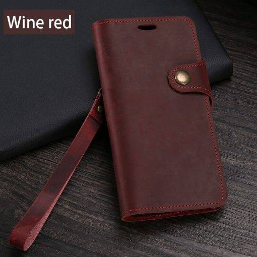 Genuine Leather Retro Wallet Phone Cover for iPhone 16 Pro Max - Image 8