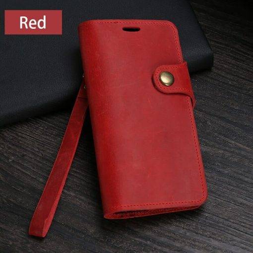 Genuine Leather Retro Wallet Phone Cover for iPhone 16 Pro Max - Image 6