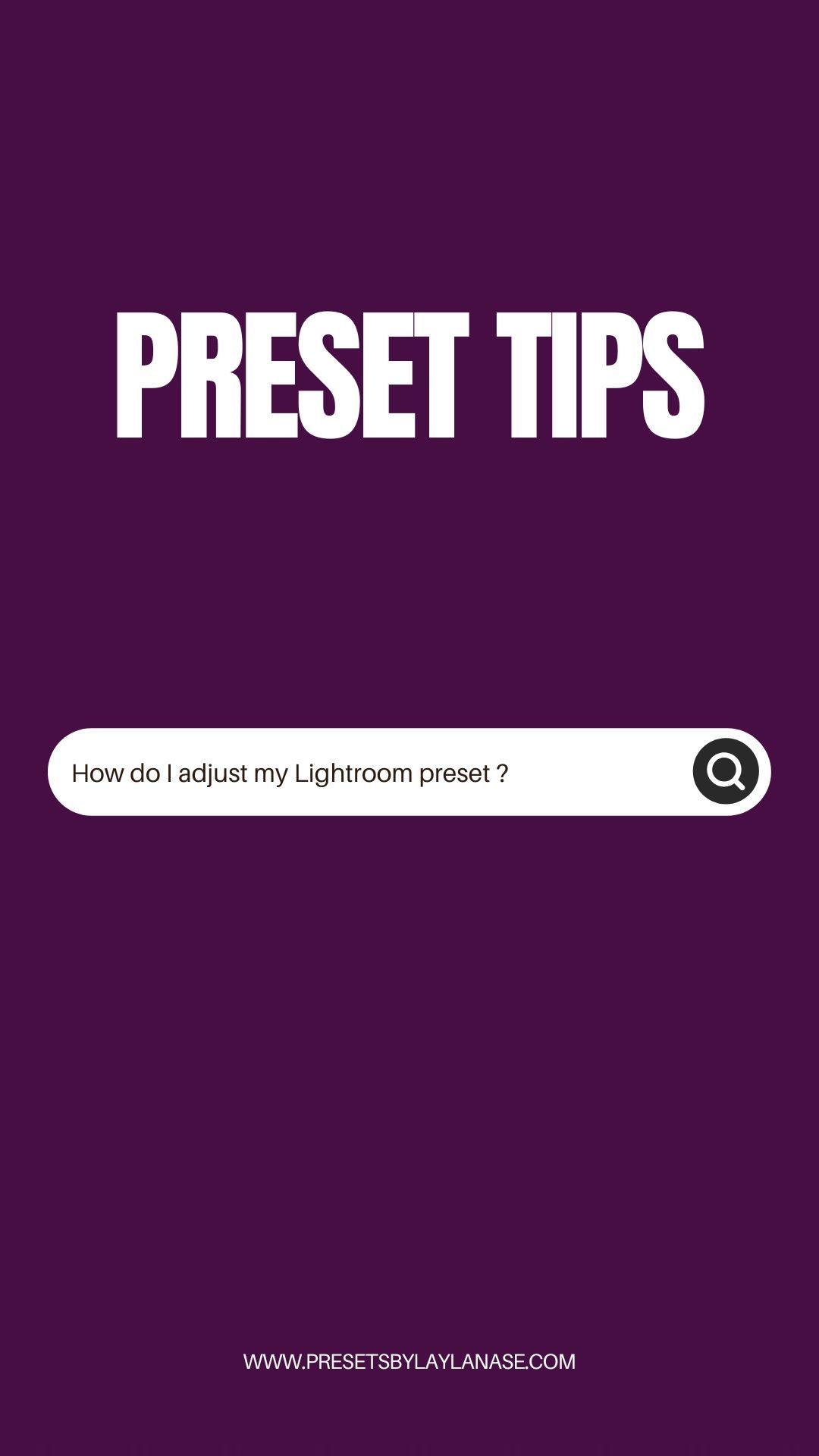 PRESET TIPS
