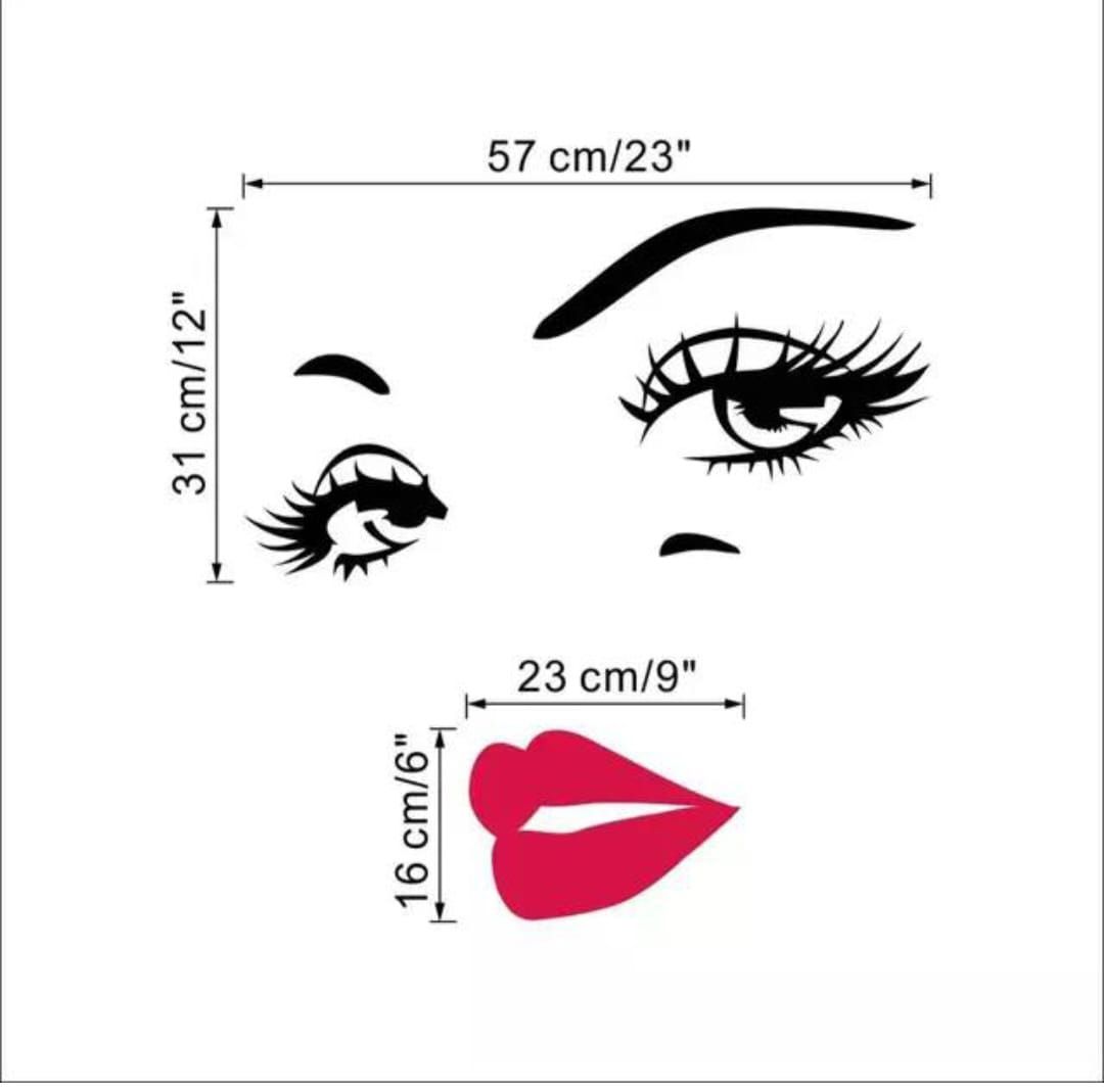Lady Face Wall Decal Image