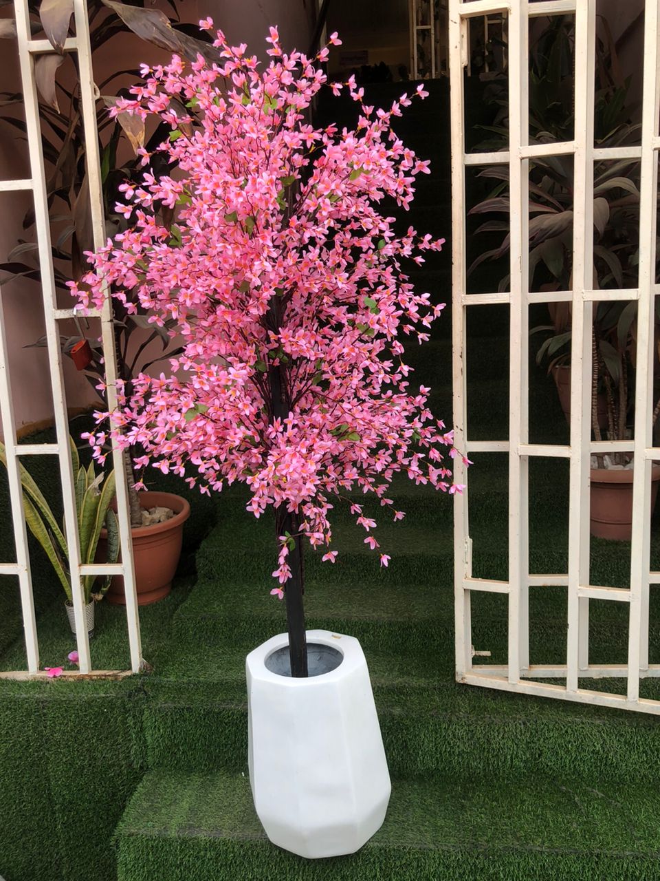 Artificial Blossom Tree In Fibre Planter Image