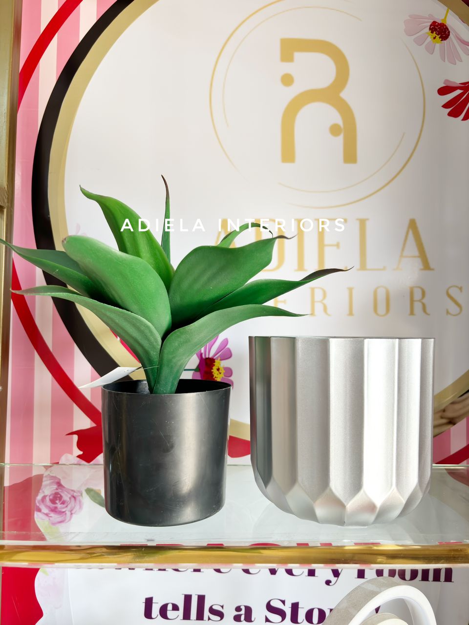 Artificial Agave In Plastic Vase Image