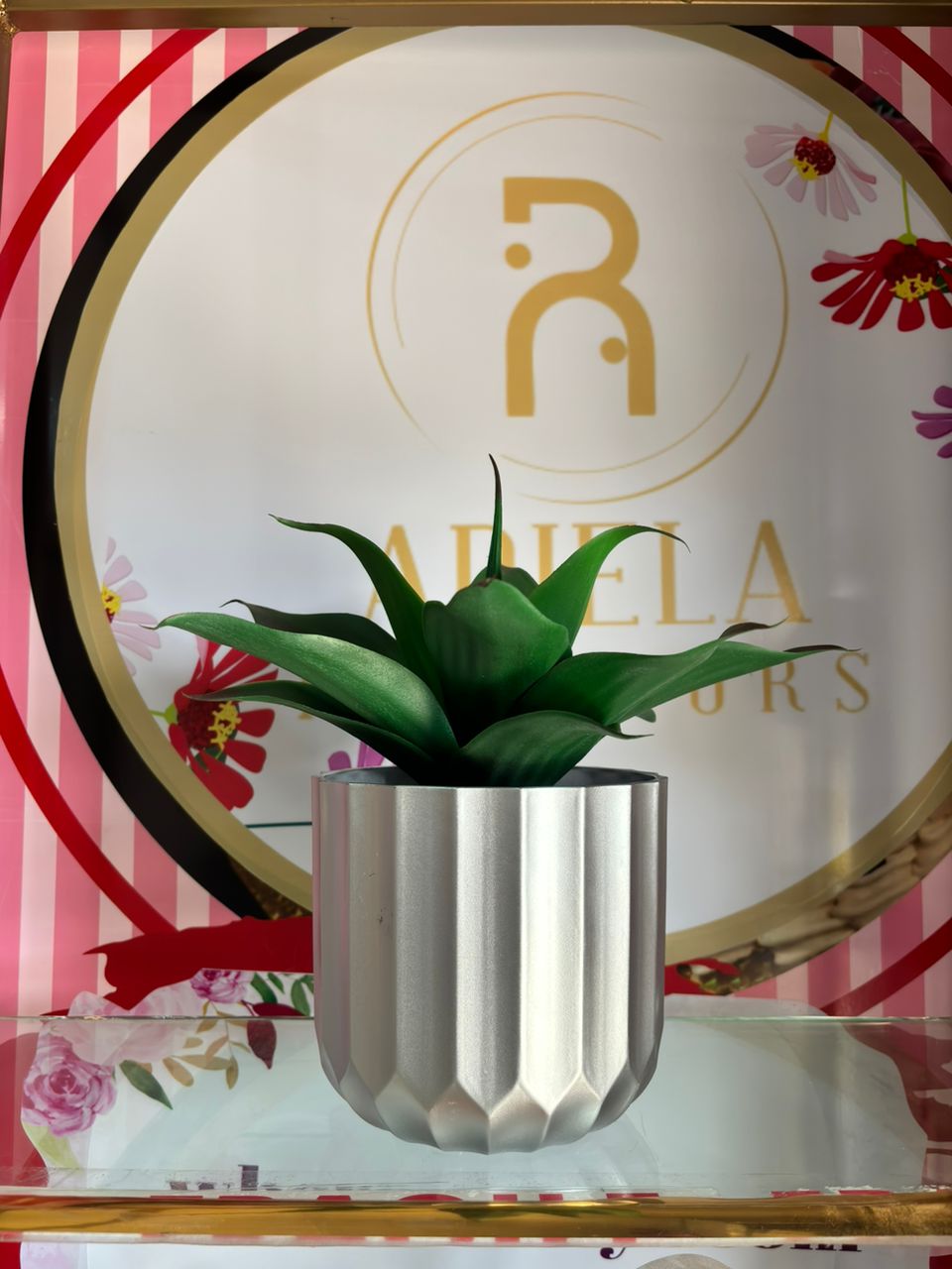 Artificial Agave In Plastic Vase Image