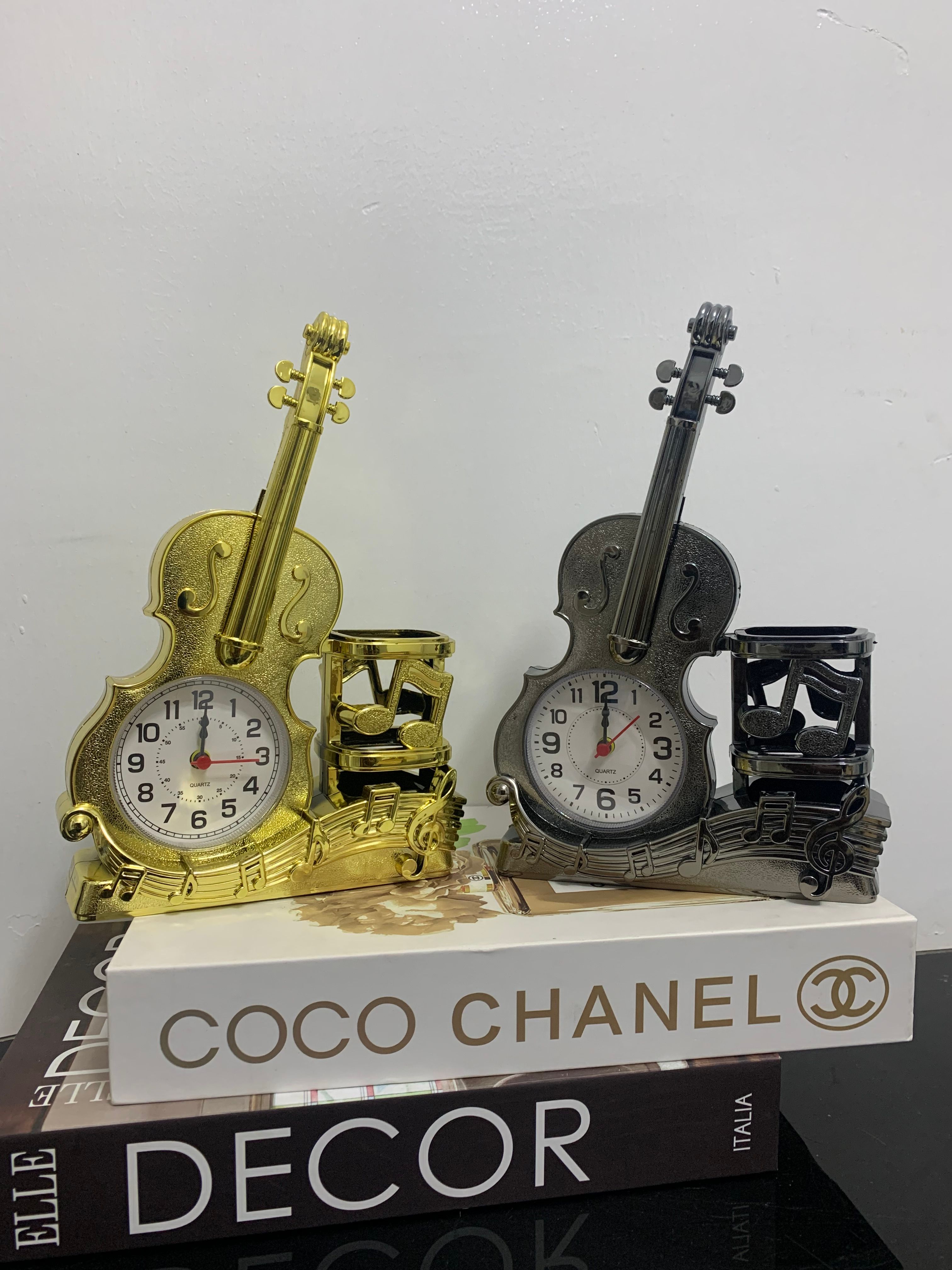 Guitar + Pen Holder Alarm Clock Image