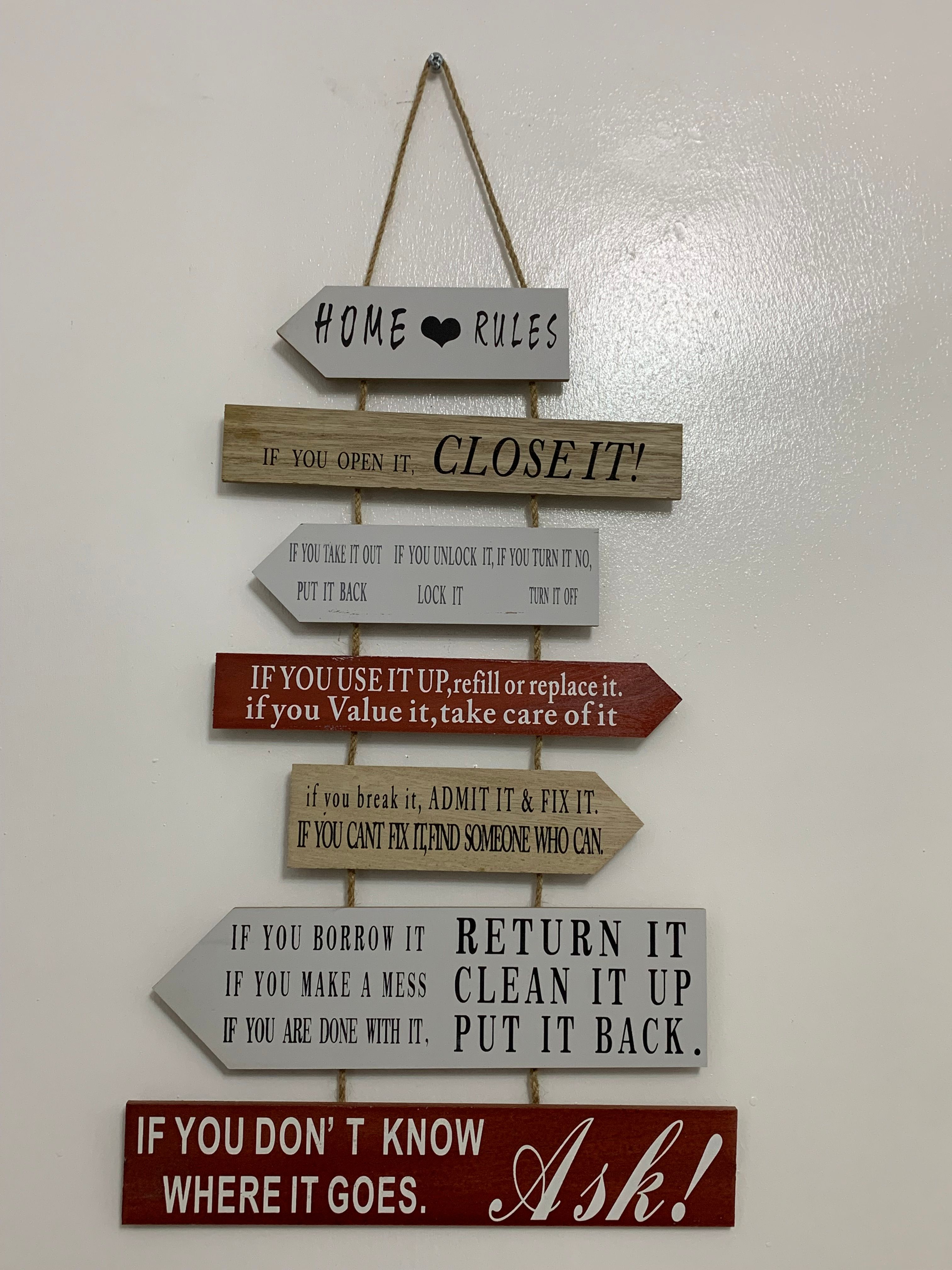 Wall Plaque- Home Rules Image
