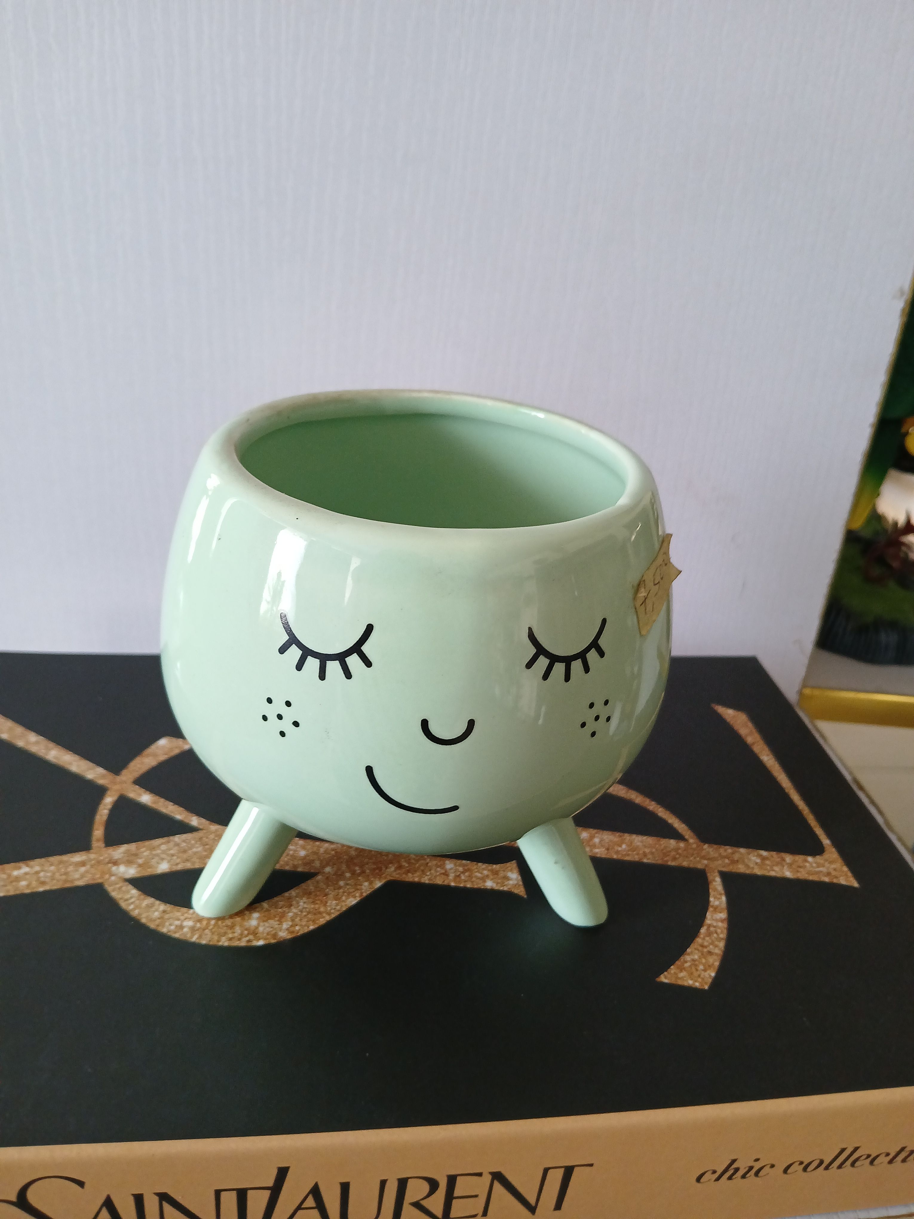 Smiley Face Ceramic Flower Vase Image