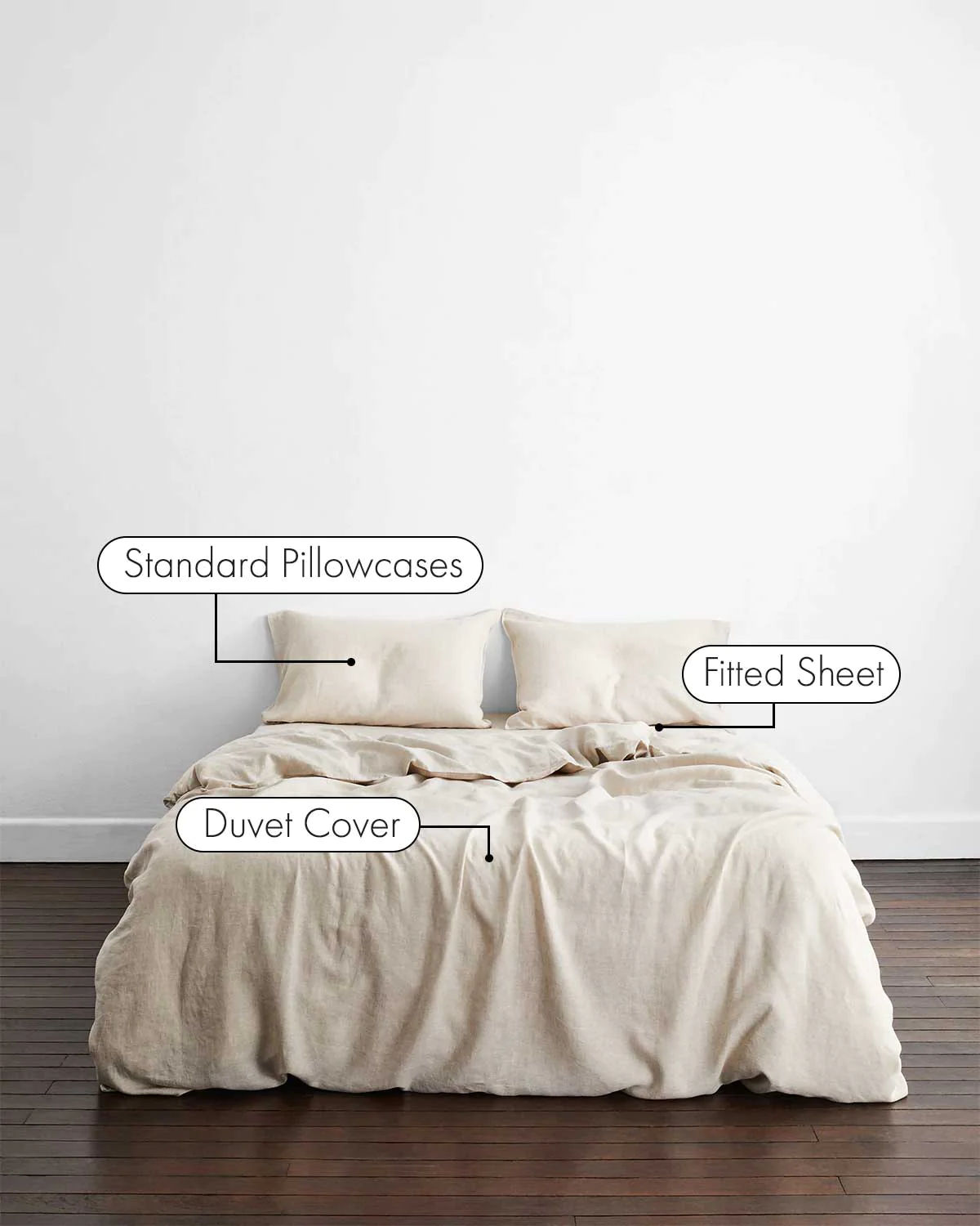 Roxanne x Oat Meal — 6 piece Egyptian Cotton Percale Duvet Cover Set image