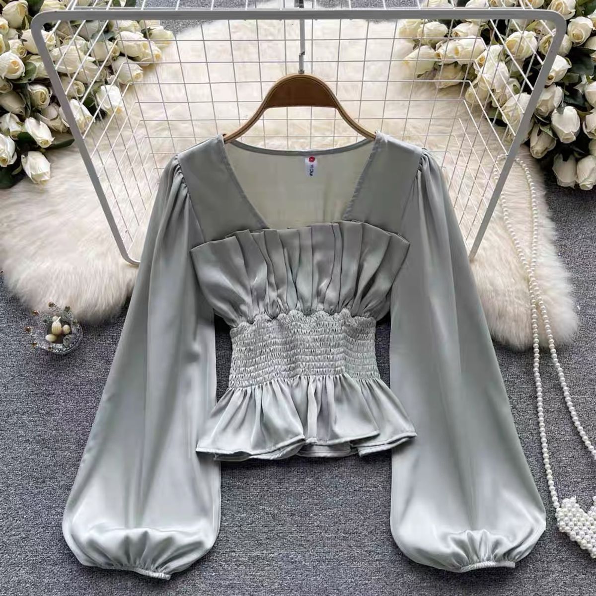 Late night dinner silk top TZZ1354 image