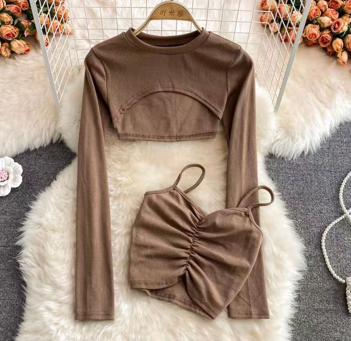 Samantha crop top set TZZ407 image