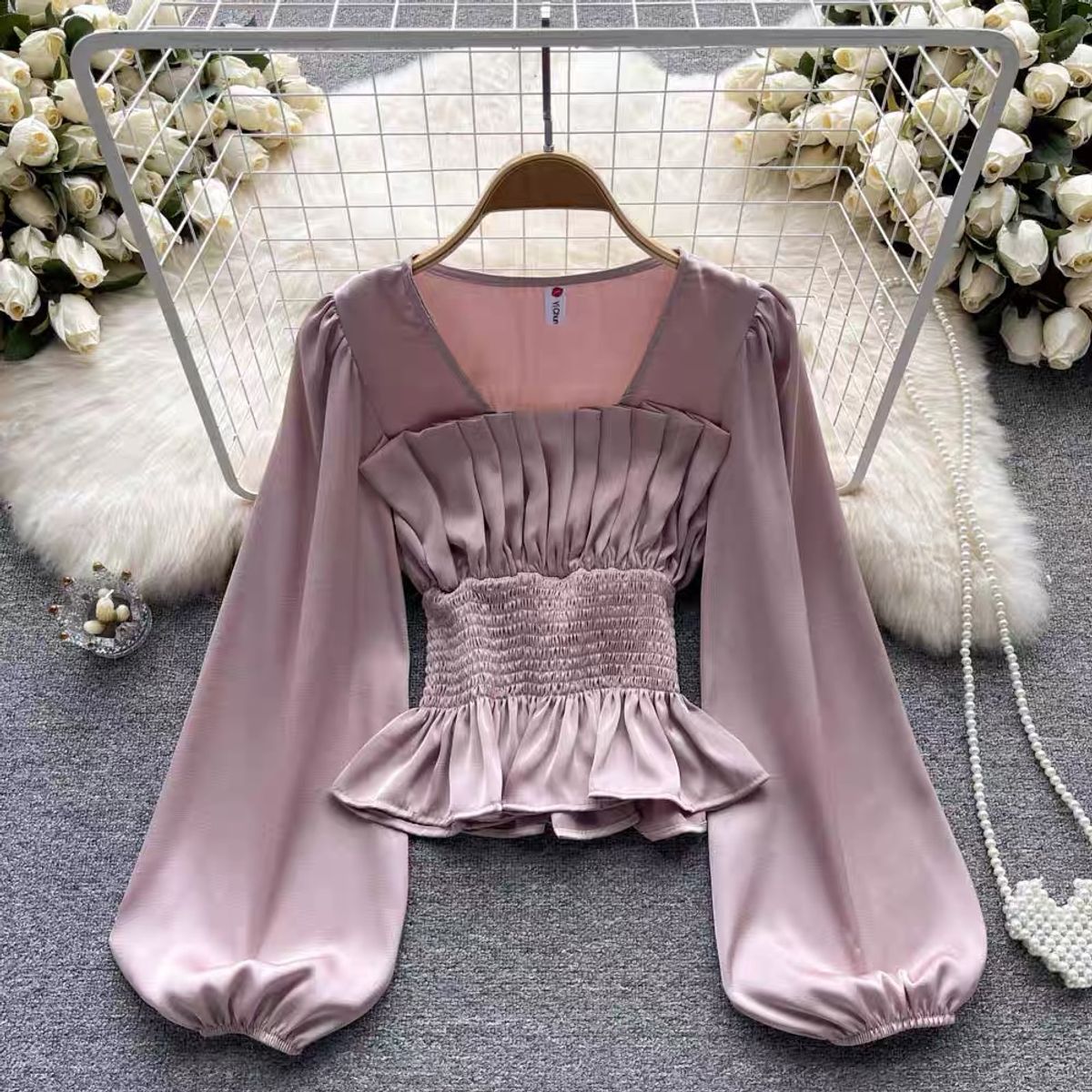 Late night dinner silk top TZZ1354 image