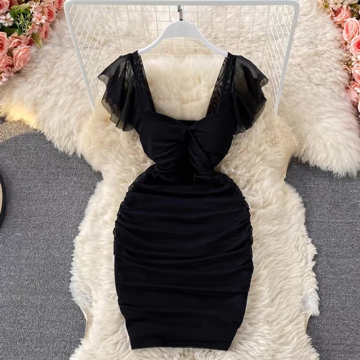 No sleeves ruched gown CBC65 image