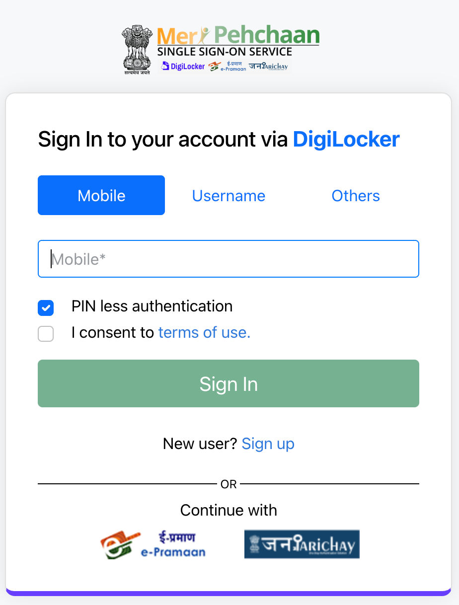 DigiLocker Sign In