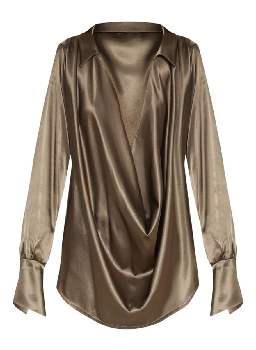 Drape khaki blouse 
