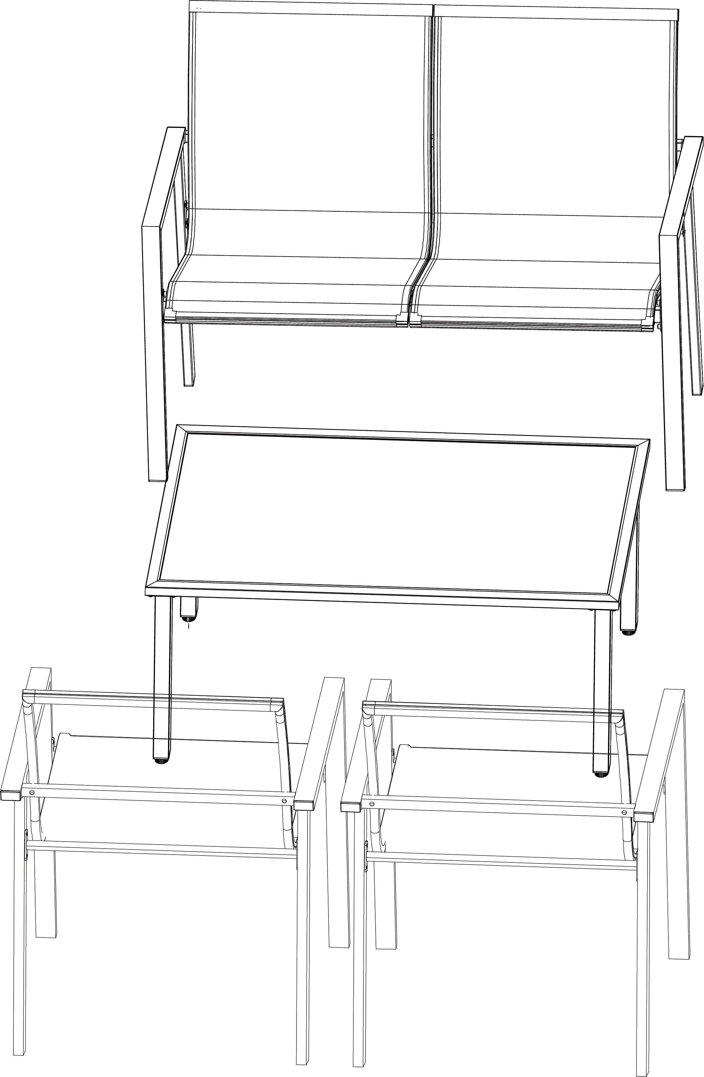 Conjunto de Mobiliário de Jardim em Rattan 4 Peças
