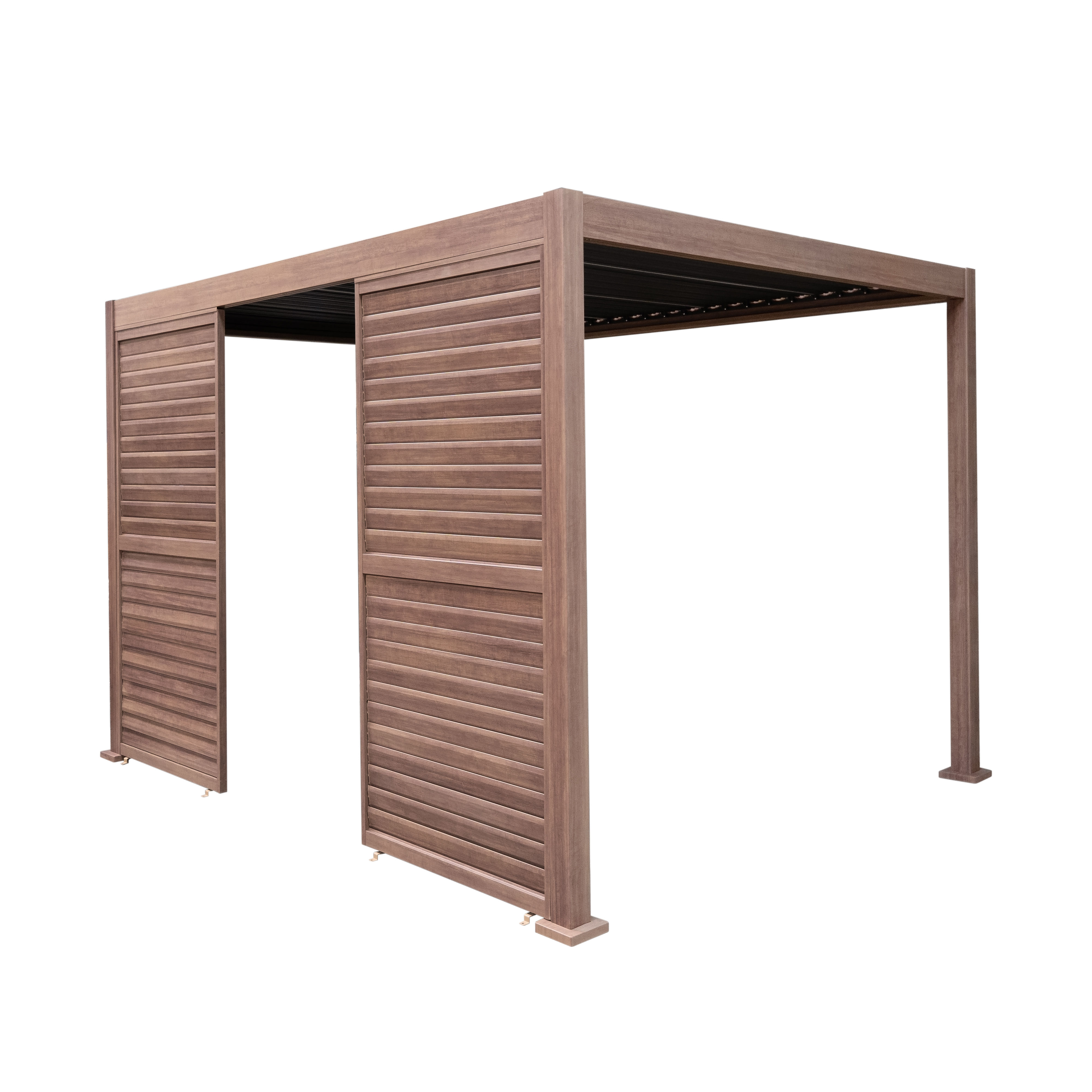 Pérgola de Efeito Madeira em Alumínio - Painel de Lâminas