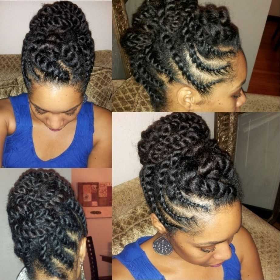 Twist Updo Hairstyles Natural Hair African American Flat Twist With Regard To Braids And Twist Updo Hairstyles (Gallery 12 of 15)