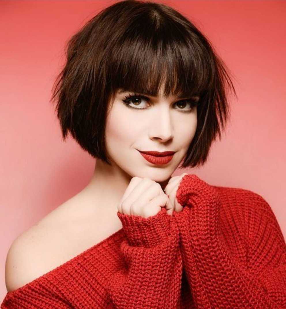 10 Chic Short Bob Haircuts That Balance Your Face Shape! Regarding Straight Bob Hairstyles With Bangs (Gallery 9 of 20)