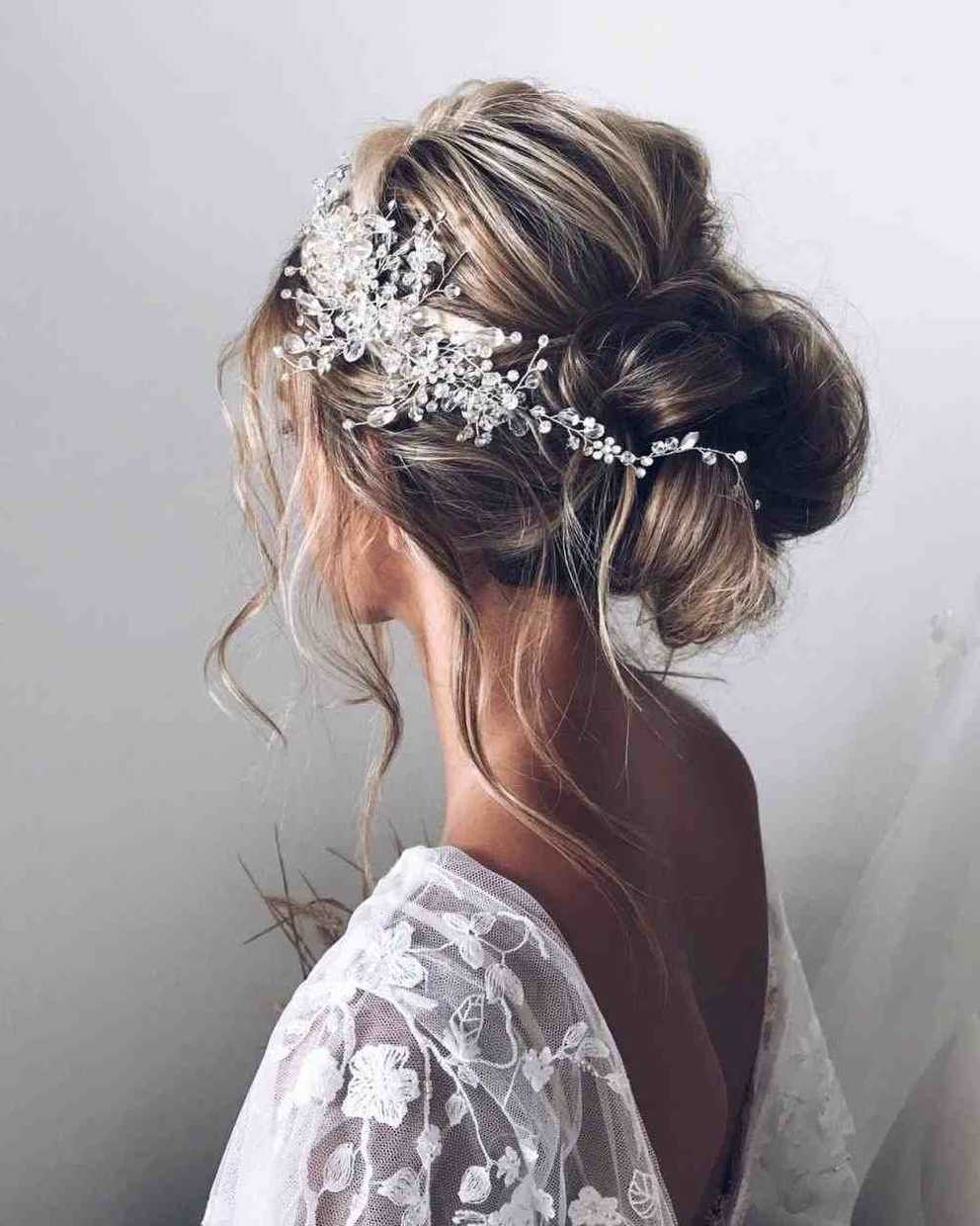 Relaxed Wedding Hairstyles Bohemian Updo Wedding Hair Bunulyana Throughout Recent Woven Updos With Tendrils For Wedding (Gallery 4 of 20)