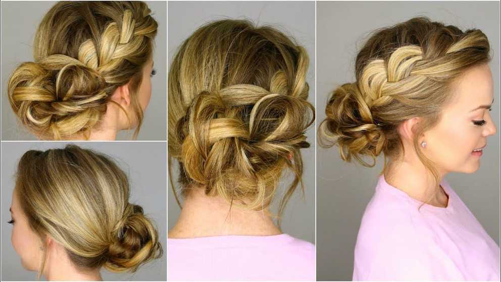 French Braid Into Messy Bun – Youtube Inside Well Known Spirals Side Bun Prom Hairstyles (Gallery 8 of 20)